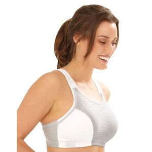 เสื้อชั้นในกีฬาผู้หญิง ระบายอากาศได้ดี ผ้าตาข่าย เหมาะสำหรับวิ่ง ฟิตเนส โยคะ ผ้าฝ้าย ไร้ตะเข็บ ตกแต่งลายปัก ไม่มีโครงเหล็ก ปรับได้ด้านหน้า - Product Image 2