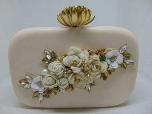 Top Quality Luxury Resin Clutch for <b>Bridal</b> Wedding Parties Brass Handle Clutch Made Resin Wooden Handmade BY MULTI CRAFT - Product Image 4