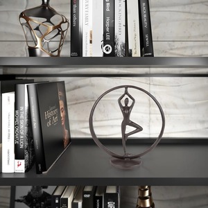 Juego de 2 Esculturas Geométricas Modernas de Latón, Decoración Artística para Mesa de Salón, para Decoración del Hogar - Product Image 4