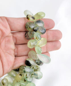 เพรฮไนต์ธรรมชาติ 16 นิ้ว ลูกปัดรูปทรงลูกแพร์เรียบเนียน สำหรับทำเครื่องประดับอัญมณีชั้นดี สร้อยคอ - Product Image 6