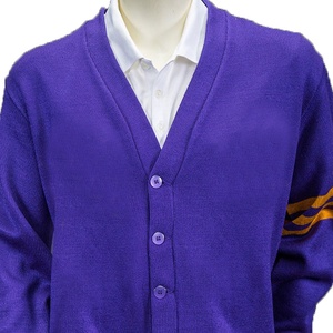 Cardigans décontractés à col en V, manches longues, unis, brodés du logo, taille personnalisée, tricotés, boutonnés, écologiques, pour fraternités - Product Image 2