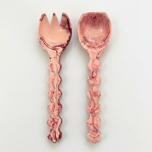 Ensemble cuillère et fourchette à salade au design unique, écologique, résistant au lave-vaisselle, en résine, pour la maison et l'hôtellerie, personnalisable - Product Image 1