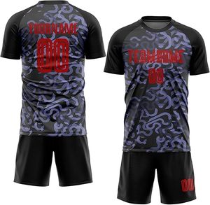 ชุดเสื้อฟุตบอลแบบซับลิเมชั่นสั่งทำพิเศษสำหรับผู้ใหญ่ ลายพิมพ์เรขาคณิต ระบายเหงื่อได้ดี แขนสั้น ชุดยูนิฟอร์มฟุตบอล ชื่อทีม 00 - Product Image 2