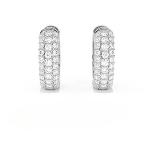 Aarinya Classic Gift Eternity Band Infinite Brilliance Pendientes de Aro Apilables Chapados en Oro de 9K con Diamantes Cultivados en Laboratorio en Forma de Cúpula y Pavé para Fiesta - Product Image 4