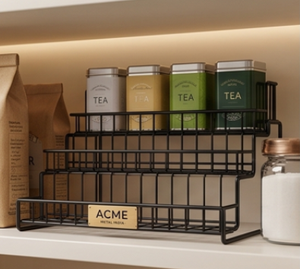 Premium ACME Metal 3 Tier Spice <b>Rack</b> <b>Storage</b> Holder <b>Kitchen</b> Standing Type Minimalist Design Stackable Organizer for Spices - Product Image 4