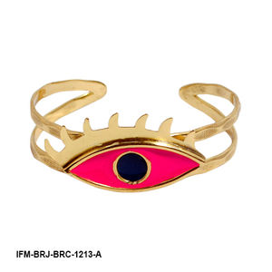 Brazalete de Latón Chapado en Oro Fucsia Hecho a Mano con Talismán de Ojo Rosa Orquídea para el Amor y el Equilibrio Espiritual, de Moda para Mujer - Product Image 2