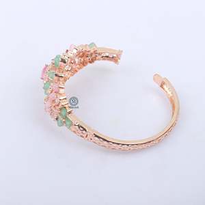 Kishi Fusion Designer Gold-Plated Gemstone Bangles with Diamond & Moissanite - Product Image 3