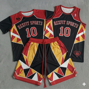 Conjunto de Pantalones Cortos y Camiseta de Baloncesto Bordados Personalizados, Uniforme Deportivo de Malla Suave de Secado Rápido para Hombre - Product Image 4