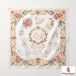 Pañuelo Cuadrado Moderno e Innovador con Estampado Personalizado, Sensación de Seda, Pañuelo para la Cabeza a la Moda, Chal, Marca Privada, OEM, ODM, Textil Personalizado OEM - Product Image 1