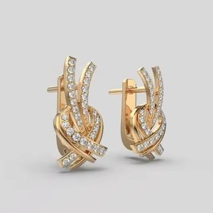Indian Manufactured Luxury Diamond <b>Earrings</b> for Women's Certified Brilliant Round Cut Sustainable Fine Available For Sale - Product Image 4