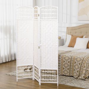 Divisorio Pieghevole a 3 Pannelli in Fibra Bianca Ondulata, Schermo Portatile per Privacy, Tradizionale e Traslucido, per Casa e Ufficio - Product Image 2
