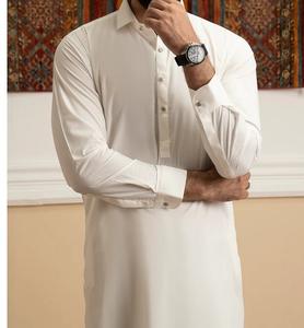 OEM ODM Vente en gros Usine Hommes Décontracté Pakistanais Musulman Shalwar Kameez Blanc Coton Ethnique Ensemble 2 Pièces Robes de Mariage - Product Image 4