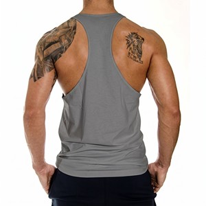 Custom LOGO Cotton Spandex Men's Gym Tank <b>Top</b> Blank Solid Silk Screen Printing Knitted Breathable Quick Dry Athletics Fit Design - Product Image 5