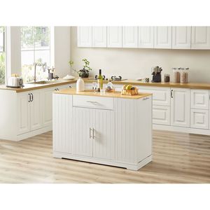 Isole da Cucina con Design Moderno Stile Fattoria 53.2"W x L, con Cassetti e Contenitore per Rifiuti, Carrelli da Cucina - Product Image 5