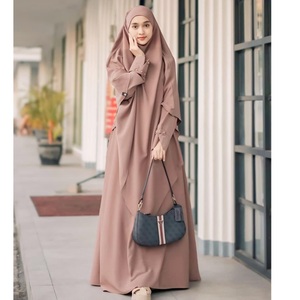 Long Niqab Eid Ramadan Traditional Muslim One Layer Full Cover Breathable Crepe Women <b>Islamic</b> Prayer Long Niqab - Product Image 2