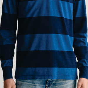 Camisa Polo de Manga Larga a Rayas para Hombre, Algodón Popelina, Cuello con Botones, Estilo Casual, para Otoño - Product Image 5