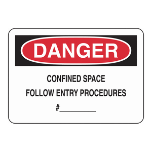 Panneau de signalisation de sécurité pour espaces confinés Brady Danger, 7x10 pouces, panneau d'avertissement réfléchissant pour sites industriels - Product Image 3