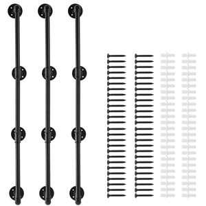 Scaffale Industriale Rustico in Legno a 4 Ripiani con Tubi, Mensola Galleggiante da Parete da 11,8 Pollici, 3 Staffe, 3 Larghezze di Pannello Applicabili - Product Image 1