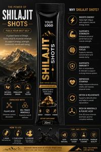 Shilajit en Polvo Natural para el Cuidado de la Salud, Bebida en Porción Individual, Opciones de Empaque Convenientes, Soluciones de Marca Personalizada - Product Image 6