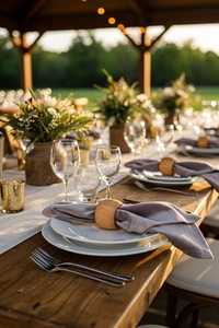 Anneaux de serviette en MDF faits à la main, finition naturelle, écologiques, élégants, pour la décoration de table des restaurants et des banquets - Product Image 2