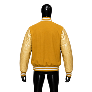 Veste universitaire en laine dorée de haute qualité, douce, chaude et confortable, coupe moderne pour homme, look athlétique, design emblématique, tenue élégante et tendance - Product Image 2