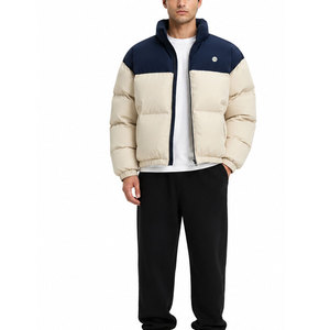 Chaqueta Acolchada Cómoda para Hombre, Chaqueta de Invierno con Relleno Cálido, Cierre Completo con Cremallera, Cuello Alto, Dos Bolsillos Laterales y Uso en Exteriores - Product Image 1