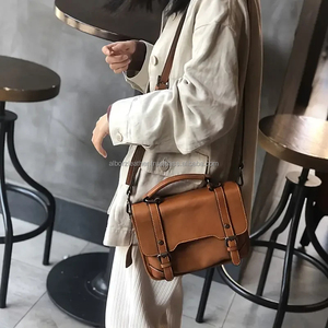 ALBORZ Unisex Slim Cross Body Buffalo Genuine Vintage Leather Messenger Bag Custom Logo Durable Flap Lightweight Portable 2-2.9L - Product Image 5