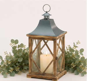 Farmhouse Wooden Candle <b>Lantern</b> <b>Large</b> Rustic Decorative <b>Lantern</b> for Wedding Centerpieces Indoor Home Decor And Garden Lighting - Product Image 3
