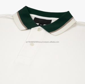 Camiseta Polo para Hombre 100% Algodón con Cuello de Botones, Colores en Contraste y Rayas, Tejido de Punto Transpirable, Suministro ODM, Envío DDP - Product Image 5