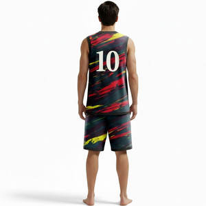 Maillot de basket-ball personnalisable 100 % polyester, impression par transfert thermique, anti-transpiration, antibactérien, ensemble uniforme de basket-ball - Product Image 2
