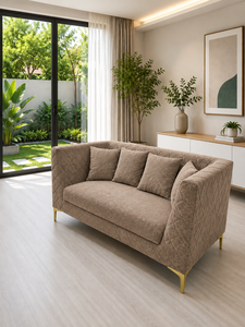 Ensemble de canapés de luxe 211 PIRAMID taupe émeraude pour hôtel, salon, appartement, tissu haut de gamme personnalisé, écologique, pieds en acier inoxydable - Product Image 5