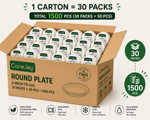 Best Quality 6 Inch Bagasse <b>Disposable</b> <b>Plate</b> | Eco-Friendly Biodegradable Lightweight Dinner <b>Plate</b> | Party Heavy Duty Water - Product Image 6