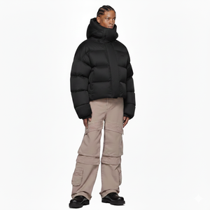 Nouvelle Arrivée Manteau d'hiver personnalisé pour femme, coupe oversize, col montant, matelassé, à manches longues, style décontracté - Product Image 3