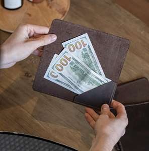 Genuine Leather Heavy Duty Protection Bill Holder Minimalist Luxury Bar Waiter Receipt Presenter <b>Folder</b> LBH-0169 - Product Image 5