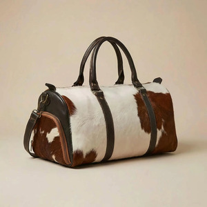 Bolsas de viaje de cuero genuino de vaca con pelo, al por mayor, proveedor de logotipos personalizados, OEM, equipaje de moda premium, calidad de exportación - Product Image 6