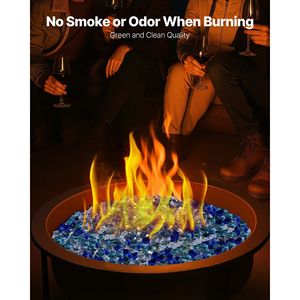 10 LBS Cobalt Blue Aqua Clear 1/2-Inch Fireplace Glass Rocks <b>Fire</b> <b>Pit</b> <b>Accessories</b> - Product Image 4