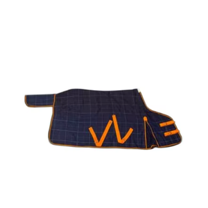 Tapis de selle de luxe en cuir premium bleu orange nid d'abeille pour cheval, couverture d'hiver pour selle anglaise, couverture d'équitation pour le saut d'obstacles - Product Image 3