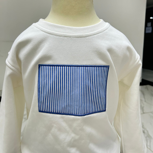 Ropa para niños, suéter para bebé, 100% algodón, 440 GSM, Top de manga larga, suéter y prendas de vestir a rayas para niños y niñas de invierno - Product Image 2