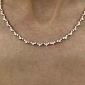 Collar de tenis de diamantes redondos cultivados en laboratorio, cadena de oro con diamantes, collar de tenis brillante redondo, joyería nupcial de lujo para aniversario - Product Image 1