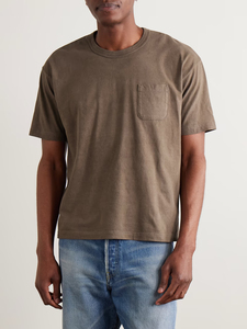 Camiseta de Algodón de Manga Corta para Hombre, Diseño Personalizado con Logotipo, Cuello Redondo, Color Sólido, Holgada, con Bolsillo en el Pecho - Product Image 3