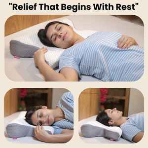 <b>Orthopedic</b> Butterfly Memory Foam Cervical Neck Massage <b>Pillow</b> with Bamboo Fabric Luxury Design for Healthy Sleep - Product Image 4