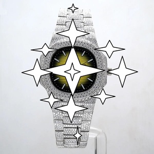 RUDRA JEWELS WATCHES นาฬิกาสแตนเลสสตีลสุดหรู โมอิสซาไนต์ กลไกจักรกล สปอร์ต สง่างาม วินเทจ คริสตัลทรงสี่เหลี่ยม - Product Image 1