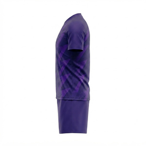 Conjunto de Camiseta de Fútbol para Hombre, Estampado Geométrico Morado, Sublimado, Secado Rápido, Transpirable, Manga Corta, Uniforme Deportivo, Ajuste Atlético, para Todas las Temporadas - Product Image 3
