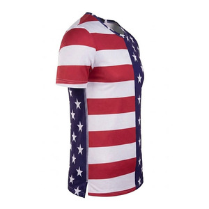 Camiseta de Manga Corta con Estampado de Bandera Americana para Hombre, Cuello Redondo, Corte Regular, Informal, de Poliéster Tejido, Venta al Por Mayor, Marca Ekin Impex - Product Image 4