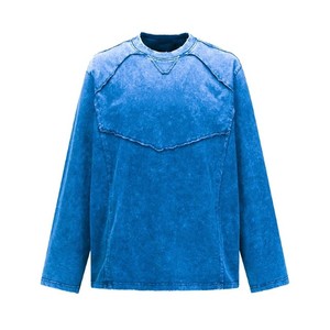 Camiseta de Manga Larga para Hombre, Cuello Redondo, Color Sólido, Transpirable, Informal, con Logotipo Frontal, Tejido de Algodón de Alta Calidad - Product Image 3