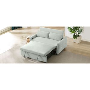 Divano Letto Moderno a 2 Posti da 146 cm con Letto Estraibile, Porte USB e Due Cuscini Decorativi, Divano con Ricarica USB - Product Image 5