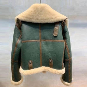 Chaquetas de cuero de borrego para mujer, ropa exterior de cuero cálida para la temporada fría, viajes y uso casual, chaquetas de cuero de borrego. - Product Image 2