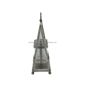 Elegantes Faroles de Madera y Metal Pulido para Decoración de Hogar de Lujo, Portavelas de Diseño Moderno y Elegante Hecho a Mano para el Día de San Valentín - Product Image 2