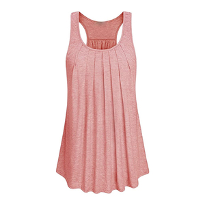Camiseta sin mangas de verano para mujer, ligera y transpirable, con tacto de nailon, construcción sin costuras, estilo deportivo, diseño cómodo sin mangas, a la moda - Product Image 3