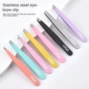 Precision Slant Tip Stainless Steel Eyebrow Tweezers <b>Makeup</b> <b>Tool</b> - Product Image 2